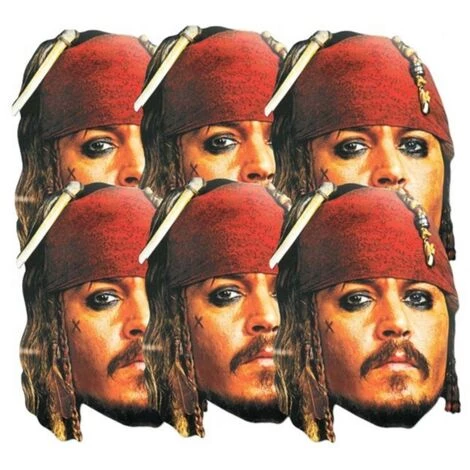 STAR CUTOUTS Masque En Carton Lot De Six Masques Visage Disney Pirates Des Caraïbes - Jack Sparrow - Multicolor 3 STAR CUTOUTS Masque En Carton Lot De Six Masques Visage Disney Pirates Des Caraïbes - Jack Sparrow - Multicolor