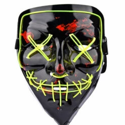 THSINDE Masque Lumineux Masque LED Flash Blood Horror Thriller Masque LED Halloween Party Cosplay Costume