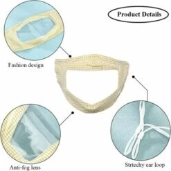 LANGRAY Couvre-bouche Anti-poussière Revêtement En Coton Lavable Et Réutilisable Avec Fenêtre Transparente Expression Visible Pour Les Sourds Et Malentendants Boucliers Buccaux Extérieurs En Tissu Unisexe Pour Femmes Et Filles -Protection des voies respiratoires Soldes 37891831 5