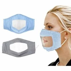 LANGRAY Lot De 2 Bandanas Transparents Pour Le Visage Masc Avec Fenêtre Visible Masc Transparent En Coton Réutilisable Pour Les Adultes Sourds Et Malentendants