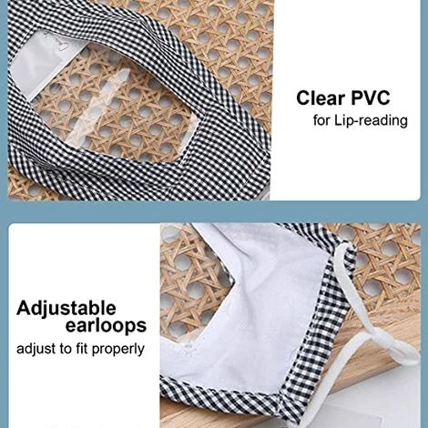 LANGRAY Lot De 2 Bandanas Transparents Pour Le Visage Masc Avec Fenêtre Visible Masc Transparent En Coton Réutilisable Pour Les Adultes Sourds Et Malentendants 6 LANGRAY Lot De 2 Bandanas Transparents Pour Le Visage Masc Avec Fenêtre Visible Masc Transparent En Coton Réutilisable Pour Les Adultes Sourds Et Malentendants – Image 4