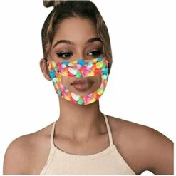LANGRAY Couvre-bouche Anti-poussière Revêtement En Coton Réutilisable Et Lavable Avec Fenêtre Transparente Expression Visible Pour Les Sourds Et Malentendants Tissu Unisexe Protection Extérieure Pour Femmes Et Filles Coloré