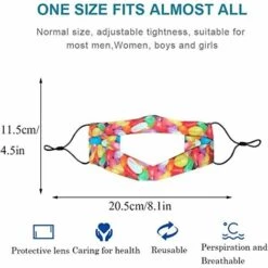 LANGRAY Couvre-bouche Anti-poussière Revêtement En Coton Réutilisable Et Lavable Avec Fenêtre Transparente Expression Visible Pour Les Sourds Et Malentendants Tissu Unisexe Protection Extérieure Pour Femmes Et Filles Coloré -Protection des voies respiratoires Soldes 37891904 3