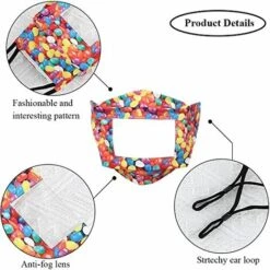 LANGRAY Couvre-bouche Anti-poussière Revêtement En Coton Réutilisable Et Lavable Avec Fenêtre Transparente Expression Visible Pour Les Sourds Et Malentendants Tissu Unisexe Protection Extérieure Pour Femmes Et Filles Coloré -Protection des voies respiratoires Soldes 37891904 5