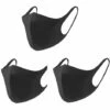 LANGRAY Masque Facial à La Mode 3 Pièces Pour Anti-poussière, Masque Facial En Soie Glacée Lavable Réutilisable, Noir Foncé -Protection des voies respiratoires Soldes 37891916 1