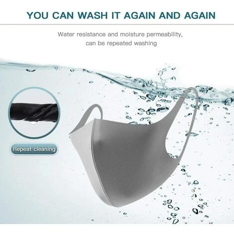 LANGRAY Masque Facial à La Mode 3 Pièces Pour Anti-poussière, Masque Facial En Soie Glacée Lavable Réutilisable, Noir Foncé 4 LANGRAY Masque Facial à La Mode 3 Pièces Pour Anti-poussière, Masque Facial En Soie Glacée Lavable Réutilisable, Noir Foncé – Image 2