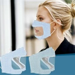 LANGRAY Couvre-bouche Anti-poussière Avec Fenêtre Transparente Lavable Et Réutilisable Visible Expression Couvre-bouche Sourd-muet Couvre-bouche En Coton Pour Femmes Et Filles Lot De 2