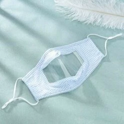 LANGRAY Couvre-bouche Anti-poussière Avec Fenêtre Transparente Lavable Et Réutilisable Visible Expression Couvre-bouche Sourd-muet Couvre-bouche En Coton Pour Femmes Et Filles Lot De 2 -Protection des voies respiratoires Soldes 37894418 3