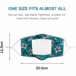 LANGRAY Adultes Face M??? Clear M??? Pour Les Enseignants Face Bandana Couvrant Mack Protection Du Visage De La Bouche Transparente Avec Fenêtre Transparente Expression Visible, Tissu Pour Le Visage De Lecture Des Lèvres Réutilisable Réglable Jaune -Protection des voies respiratoires Soldes 37894430 4
