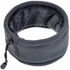ASUPERMALL Cache-Cou En Molleton Double Couche Avec Cordon De Serrage Sport D'Hiver Cache-Cou Echarpe Bonnet Bonnet Pour Cyclisme Peche Patinage Course Camping Randonnee,Gris Clair