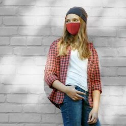 TRIOMPHE Masque En Tissu Lavable Tissu De Protection Réutilisable Et Réglable Couvercle Avec Poche Pour Filtre à Poussière -Protection des voies respiratoires Soldes 37964857 2