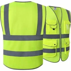 TRIOMPHE Poches De Classe De Sécurité Haute Visibilité Devant Avec Des Bandes Réfléchissantes, Jaune Répond Aux Normes Unisexe(Moyen) -Protection des voies respiratoires Soldes 37991854 2