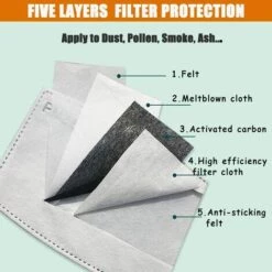BARES Filtres Remplaçables De Protection PM2.5 Pour Masque Facial En Tissu Cache-cou Lavable Foulard Multifonctionnel Pour Cagoule -Protection des voies respiratoires Soldes 38220891 4