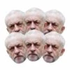 STAR CUTOUTS Masque En Carton Paquet De 6 Visages Jeremy Corbyn - Multicolor -Protection des voies respiratoires Soldes 38277719 1