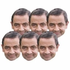 STAR CUTOUTS Lot De 6 Masques En Carton Acteur - Rowan Atkinson (Mr Bean) - Multicolor