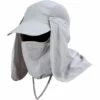 TRIOMPHE Chapeau Pare Soleil Amovible 3 En 1 Casquette Intégrale Anti UV Protection Complète Visage Cou Respirant Séchage Rapide Pour L'Extérieur Pêche Randonnée (Couleur : Gris)