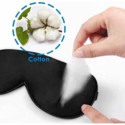 ILOVEMILAN Masques De Sommeil En Soie Et Bandeau, Masque Pour Les Yeux Super Lisse Pour Dormir, Avec Sangle Réglable, Convient Pour Les Voyages, La Sieste, Le Sommeil Nocturne 1pc (Noir)