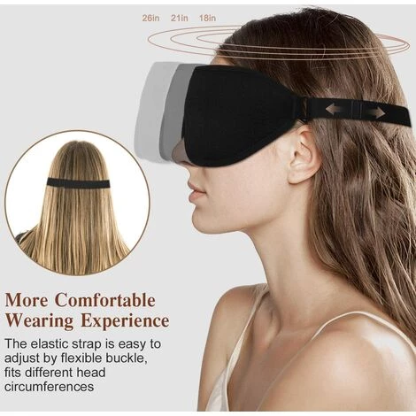 ILOVEMILAN Masque De Sommeil 100 % Occultant Pour Homme Et Femme - Masque De Sommeil Pour Les Yeux - Tissu Lycra Doux Et Confortable - Bandeau Pour Les Yeux 3D Pour Une Obscurité Totale 1pc (Noir) 5 ILOVEMILAN Masque De Sommeil 100 % Occultant Pour Homme Et Femme - Masque De Sommeil Pour Les Yeux - Tissu Lycra Doux Et Confortable - Bandeau Pour Les Yeux 3D Pour Une Obscurité Totale 1pc (Noir) – Image 3