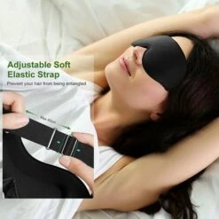 ILOVEMILAN Masque De Nuit, Cache Yeux Pour Dormir Ultra-Douce En Mousse à Mémoire, Bloque Toute La Lumière à 100%, Masque De Sommeil 3D Avec Sangle Réglable Pour Les Voyages, La Sieste, En Avion 1pc (Noir) -Protection des voies respiratoires Soldes 38998510 2