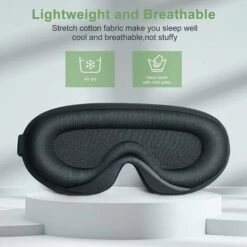 ILOVEMILAN Masque De Nuit, Cache Yeux Pour Dormir Ultra-Douce En Mousse à Mémoire, Bloque Toute La Lumière à 100%, Masque De Sommeil 3D Avec Sangle Réglable Pour Les Voyages, La Sieste, En Avion 1pc (Noir) -Protection des voies respiratoires Soldes 38998510 5