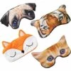 ILOVEMILAN Masque De Sommeil, Dormir Voyage Bandeau Les Yeux, Masque De Nuit Femme, 3D Masques De Sommeil Mignon, Mignon Animaux Masque De Nuit, Pour Tous 4pcs (Chats, Chiens, Tigres Et Renards Mignons)