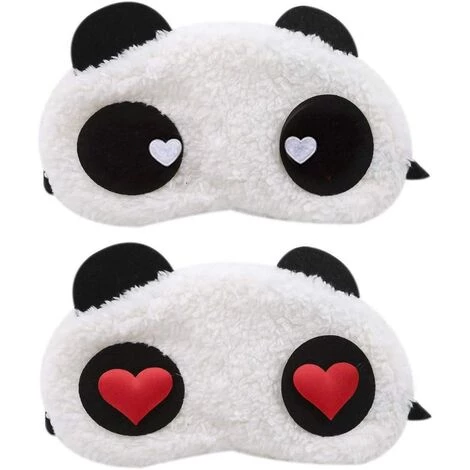 ILOVEMILAN Masques Pour Les Yeux En Forme De Panda - Doux Et Moelleux - Idéal Pour Les Voyages Et Les Soirées Pyjama 2pcs (Panda Roux Aux Yeux D'amour + Panda Blanc Aux Yeux D'amour) 3 ILOVEMILAN Masques Pour Les Yeux En Forme De Panda - Doux Et Moelleux - Idéal Pour Les Voyages Et Les Soirées Pyjama 2pcs (Panda Roux Aux Yeux D'amour + Panda Blanc Aux Yeux D'amour)