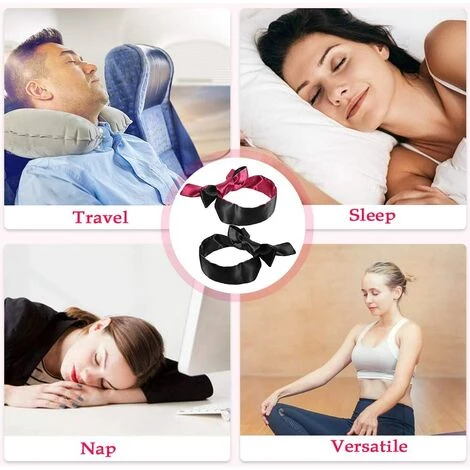 ILOVEMILAN Satin Bandeau Yeux, Masque Bandeau Satin Bandeau Sur Les Yeux Sommeil, Bandage Yeux/Bandeaux Yeux Masque De Sommeil Pour Adulte, Couples 150 Cm 2pcs (Noir Rouge & Noir) 5 ILOVEMILAN Satin Bandeau Yeux, Masque Bandeau Satin Bandeau Sur Les Yeux Sommeil, Bandage Yeux/Bandeaux Yeux Masque De Sommeil Pour Adulte, Couples 150 Cm 2pcs (Noir Rouge & Noir) – Image 3