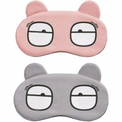 ILOVEMILAN Cache Yeux, Masque De Nuit, Masque Pour Dormir, Masque Nuit Sommeil, Bandeau Yeux Sommeil, Masque De Sommeil Adulte Pour Homme Femme 2pcs (Rose, Gris)