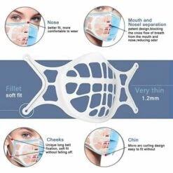BETTERLIFE 3D Face Bracket, Internal Support Frame For Face Protection And People Wearing Glasses, Can Reduce The Fogging Of Glasses, Reusable And Washable Internal Silicone Support Frame 11 BETTERLIFE 3D Face Bracket, Internal Support Frame For Face Protection And People Wearing Glasses, Can Reduce The Fogging Of Glasses, Reusable And Washable Internal Silicone Support Frame -Protection des voies respiratoires Soldes 39236731 5