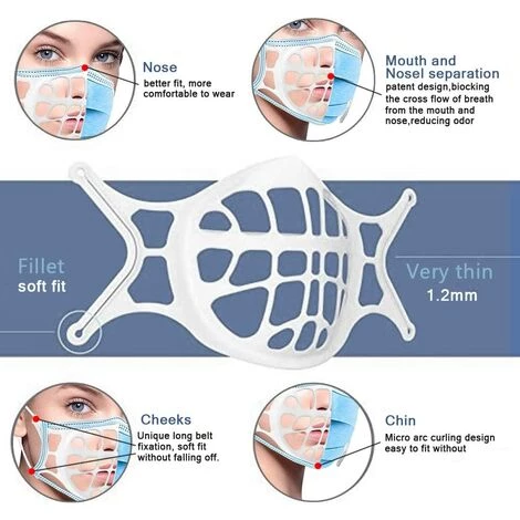BETTERLIFE 3D Face Bracket, Internal Support Frame For Face Protection And People Wearing Glasses, Can Reduce The Fogging Of Glasses, Reusable And Washable Internal Silicone Support Frame 7 BETTERLIFE 3D Face Bracket, Internal Support Frame For Face Protection And People Wearing Glasses, Can Reduce The Fogging Of Glasses, Reusable And Washable Internal Silicone Support Frame – Image 5