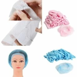 BETTERLIFE Lot De 100 Bonnets De Douche Jetables Non Tissés Extensibles Anti-poussière Pour Médecin, Laboratoire, Infirmière, Tatouage, Service Alimentaire, Hôpital (blanc) -Protection des voies respiratoires Soldes 39348444 3