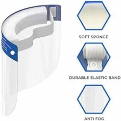 TRIOMPHE Lot De 10 Protections Complètes Du Visage, écrans Faciaux, Transparentes, à Large Visière, Bleues -Protection des voies respiratoires Soldes 39355294 3