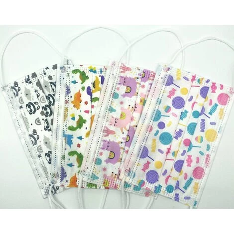 TRIOMPHE 50 Pcs Mignonne Masque Enfants, Non-tissé Respirant à Trois Couches Super Confortable, Imprimé Bandeaux Pour Fille Et Garçon 6 TRIOMPHE 50 Pcs Mignonne Masque Enfants, Non-tissé Respirant à Trois Couches Super Confortable, Imprimé Bandeaux Pour Fille Et Garçon – Image 4