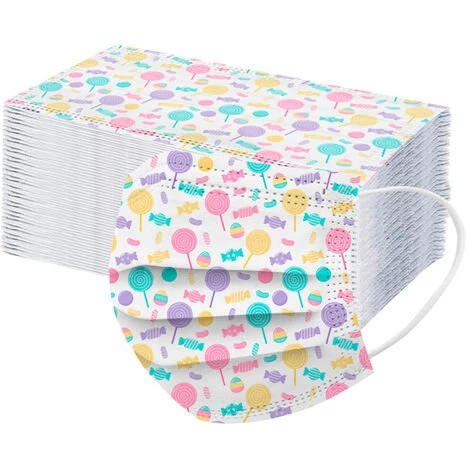 TRIOMPHE 50 Pcs Mignonne Masque Enfants, Non-tissé Respirant à Trois Couches Super Confortable, Imprimé Bandeaux Pour Fille Et Garçon 7 TRIOMPHE 50 Pcs Mignonne Masque Enfants, Non-tissé Respirant à Trois Couches Super Confortable, Imprimé Bandeaux Pour Fille Et Garçon – Image 5