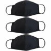 TRIOMPHE 3 Plis Visage Réutilisable Masque Disponible En Plusieurs Tailles - Confort Respirant, Masque De Sécurité, Lavable En Machine|Noir|5pcs -Protection des voies respiratoires Soldes 39355299 1