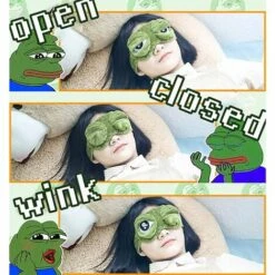 LITZEE Masque Pour Les Yeux De Grenouille, Masque De Nuit Sommeil Enfant Fantaisie Mignon -Protection des voies respiratoires Soldes 39397616 5