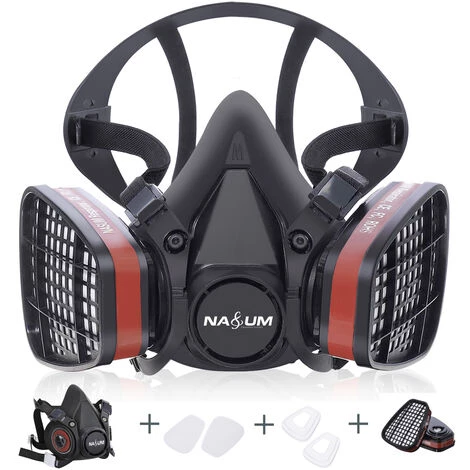 AUGIENB Masque à Gaz Respirateur Demi-visage Réutilisable Peinture Pulvérisation Sécurité Travail Filtre Protection Masque Anti-poussière 3 AUGIENB Masque à Gaz Respirateur Demi-visage Réutilisable Peinture Pulvérisation Sécurité Travail Filtre Protection Masque Anti-poussière