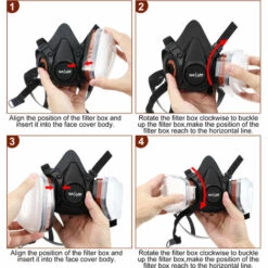 AUGIENB Masque à Gaz Respirateur Demi-visage Réutilisable Peinture Pulvérisation Sécurité Travail Filtre Protection Masque Anti-poussière 9 AUGIENB Masque à Gaz Respirateur Demi-visage Réutilisable Peinture Pulvérisation Sécurité Travail Filtre Protection Masque Anti-poussière -Protection des voies respiratoires Soldes 39502069 3