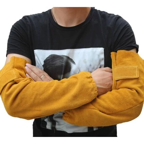 TRIOMPHE Cuir Résistant à La Chaleur De Soudure Bras Manches Manchette élastique De Sécurité Travail Spark Protection Résistante Aux Bras De Protection 6 TRIOMPHE Cuir Résistant à La Chaleur De Soudure Bras Manches Manchette élastique De Sécurité Travail Spark Protection Résistante Aux Bras De Protection – Image 4