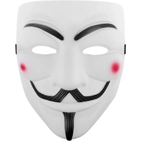 TRIOMPHE TRIP Hacker Mask V Pour Vendetta Masque Pour Enfants Femmes Hommes Halloween Costume Cosplay Blanc(2Pièces Une Ensemble) 4 TRIOMPHE TRIP Hacker Mask V Pour Vendetta Masque Pour Enfants Femmes Hommes Halloween Costume Cosplay Blanc(2Pièces Une Ensemble) – Image 2