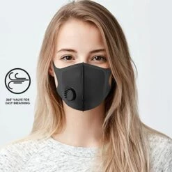 BETTERLIFE Masque Facial Réutilisable En Tissu, Avec Valve D'air Et Boucles D'oreille, Respirant, Doux, Lavable, Durable Pour Une Utilisation Quotidienne En Public 2 Pièce -Protection des voies respiratoires Soldes 39654208 2