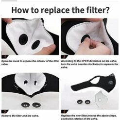 BETTERLIFE Masque-Anti-poussière Formation Anti-Smog Masque Protecteur Protection Running Contre La Poussière Masques Vélo Filtre De Carbone (Black Hanging Ear,2 Pièce) -Protection des voies respiratoires Soldes 39654214 2