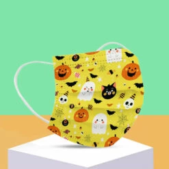 BETTERLIFE Générique 50 PC Masque Tissu Enfant Mignonne Non-tissé 3 Plis Protection Faciale Jetable Halloween Noël Impression Bandeaux Pour Fille Garçon -Protection des voies respiratoires Soldes 39689721 4