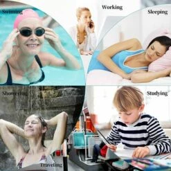 TRIOMPHE Bouchon D'Oreille, 6 Paires Boule Quies En Silicone Quies Moulables, Réutilisables Pour Sommeil Suppression Du Bruit Dormir Natation Ronflement (Bleu) -Protection des voies respiratoires Soldes 39709961 4