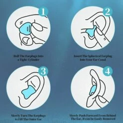 TRIOMPHE Bouchon D'Oreille, 6 Paires Boule Quies En Silicone Quies Moulables, Réutilisables Pour Sommeil Suppression Du Bruit Dormir Natation Ronflement (Bleu) -Protection des voies respiratoires Soldes 39709961 5