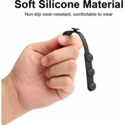 BETTERLIFE Extenseur De Sangle De Masque En Silicone Avec Boutons, 5 Pièces D'extension De Masque Anti-Dérapant Réglable, Anti-Serrage Souple Sangle D'oreille Crochet Economiseur Protecteur - Noir -Protection des voies respiratoires Soldes 39718337 2