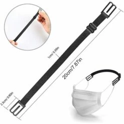 BETTERLIFE 10 Pièces Extensions De Sangle De Masque élastique Attache Masque Pour Soulager Les Oreilles Sur Le Cou Et L'arrière,Protection Auditive, Extension De Masque Antidérapante, Support De Protège-dents Réglable -Protection des voies respiratoires Soldes 39718340 5