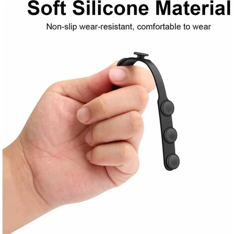 TRIOMPHE Extenseur De Sangle De Masque En Silicone Avec Boutons, 5 Pièces D'extension De Masque Anti-Dérapant Réglable, Anti-Serrage Souple Sangle D'oreille Crochet Economiseur Protecteur - Noir 4 TRIOMPHE Extenseur De Sangle De Masque En Silicone Avec Boutons, 5 Pièces D'extension De Masque Anti-Dérapant Réglable, Anti-Serrage Souple Sangle D'oreille Crochet Economiseur Protecteur - Noir – Image 2
