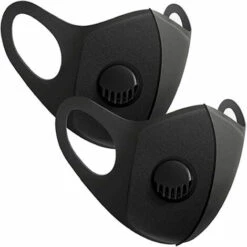 VERSAILLESFR Masque Facial Réutilisable En Tissu, Avec Valve D'air Et Boucles D'oreille, Respirant, Doux, Lavable, Durable Pour Une Utilisation Quotidienne En Public 2 Pièce