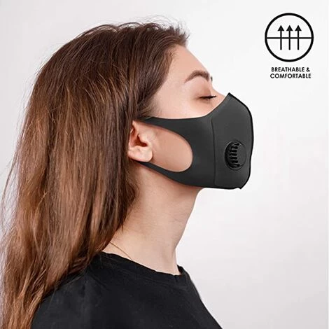 VERSAILLESFR Masque Facial Réutilisable En Tissu, Avec Valve D'air Et Boucles D'oreille, Respirant, Doux, Lavable, Durable Pour Une Utilisation Quotidienne En Public 2 Pièce 5 VERSAILLESFR Masque Facial Réutilisable En Tissu, Avec Valve D'air Et Boucles D'oreille, Respirant, Doux, Lavable, Durable Pour Une Utilisation Quotidienne En Public 2 Pièce – Image 3